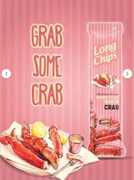 Long Chips Yengeç Aromalı Patates Cipsi 75 G - Resim 2