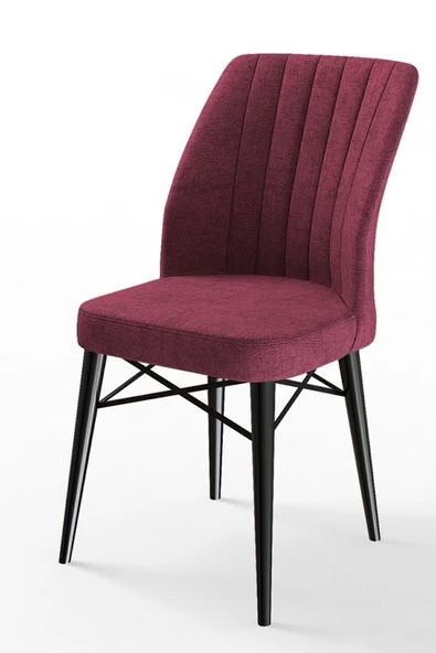 Canisa Concept Flex Serisi Sandalye Bordo Sandalye Siyah Gürgen Ayaklı ürün görseli 1