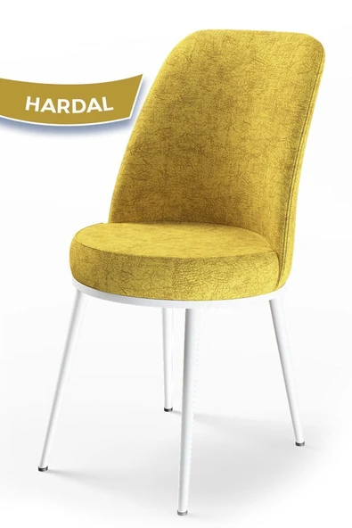 Canisa Concept Dexa Serisi, Hardal Sandalye Beyaz Ayak, 1 Adet ürün görseli 1
