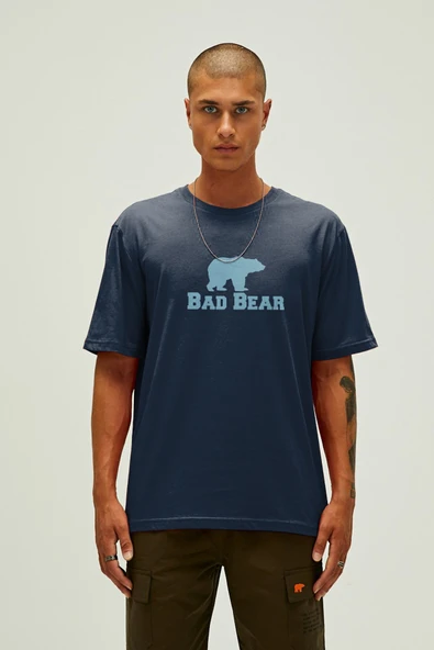 BAD BEAR MUSCLE BASIC T-SHIRT NAVY ERKEK BİSİKLET YAKA LACİVERT TİŞÖRT ürün görseli 1