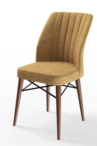 Canisa Concept Flex Serisi Gürgen Ceviz Ayaklı Sandalye Cappucino Sandalye Ceviz Ayak ürün görseli 1