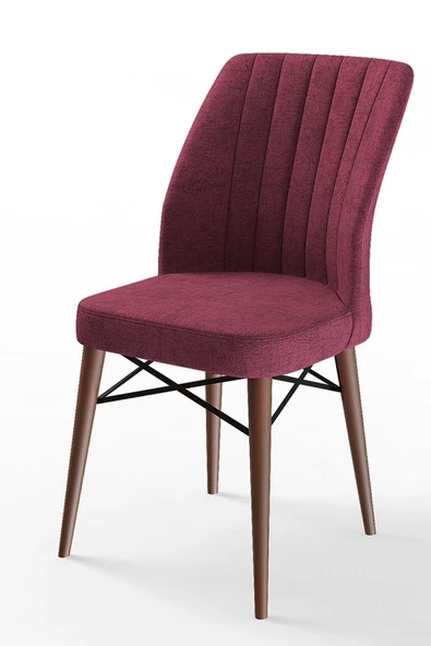 Canisa Concept Flex Serisi, Bordo Renk Sandalye, Ceviz Gürgen Ayak ürün görseli 1