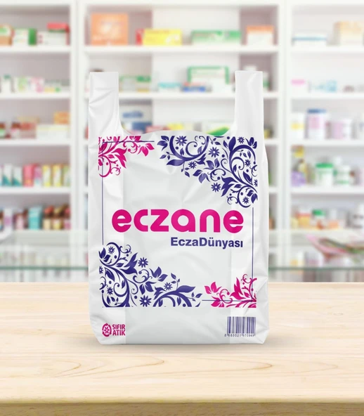 25x44 Cm Orta Boy Bio Eczane Baskılı Atlet Poşet( 1000 Adet) ürün görseli 1