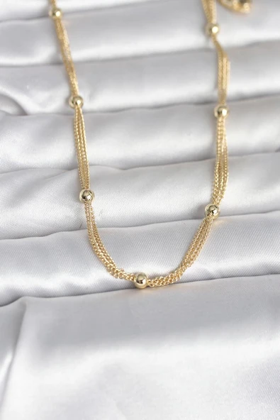 CM 14K Gold Renk Topçuk Model 60 cm Kadın Kolye - TJ-BKO10992 ürün görseli 1