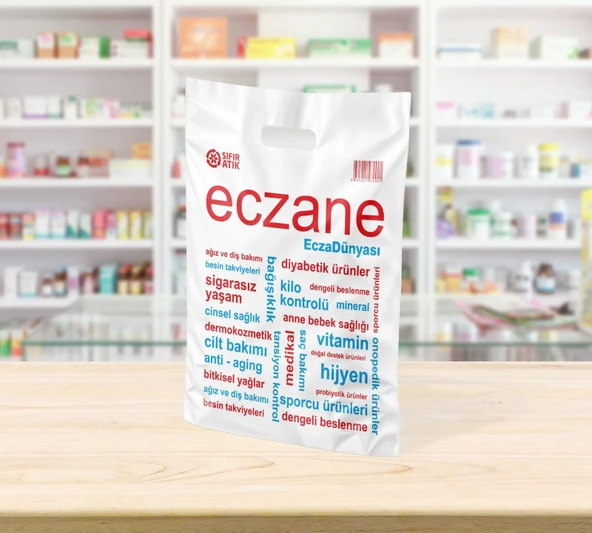 ECZADÜNYASI 24x31 Orta Boy Eczane Temalı Bio El Geçme Poşet (1000 Adet) ürün görseli 1