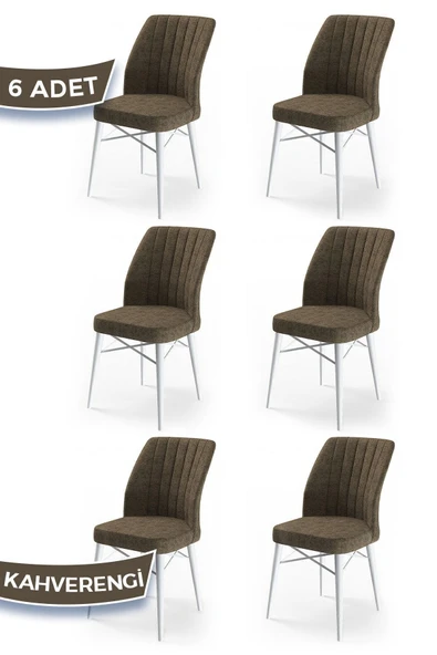 Canisa Concept Flex Serisi Gürgen Ayaklı 1.sınıf Sandalye , 6 Adet , Kahve Sandalye , Ayaklar Beyaz ürün görseli 1
