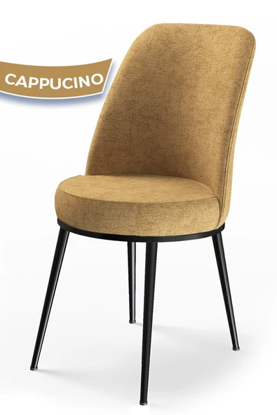 Canisa Concept Dexa Serisi Cappucino Renk Sandalye Mutfak Sandalyesi, Yemek Sandalyesi Ayaklar Siyah ürün görseli 1