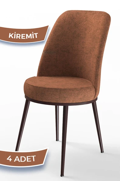 Canisa Concept Dexa Serisi 4 Adet Kiremit Sandalye Ayaklar Kahverengi ürün görseli 1
