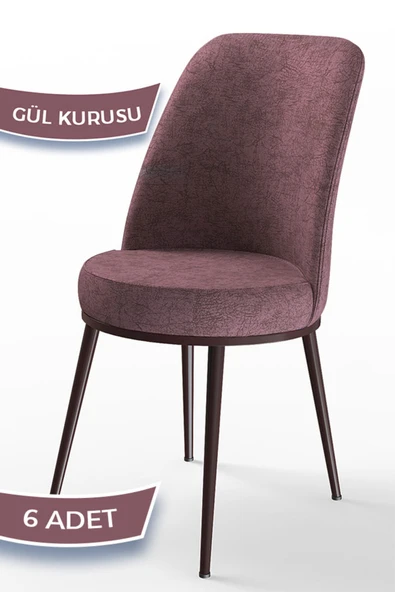 Canisa Concept Canisa Dexa Serisi 1.sınıf Yemek Ve Mutfak Sandalyesi , 6 Adet , Gülkurusu , Ayaklar Kahverengi ürün görseli 1