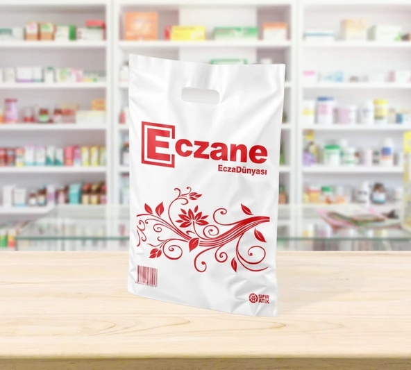 28x40 Büyük Boy Eczane Temalı Bio El Geçme Eczane Poşeti ( 1000 Adet) ürün görseli 1
