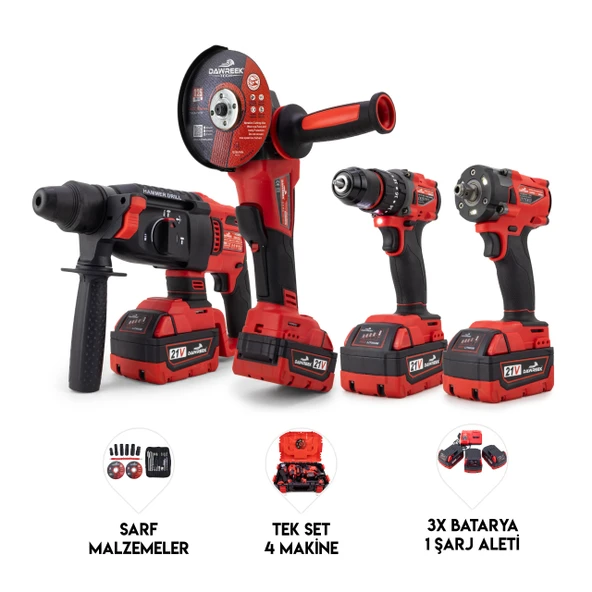 Dawreek dörtlü Set MW350R (10mm Ç.Mandren+S.Sıkma+Ş.Spral+Ş.Hilti) ürün görseli 1