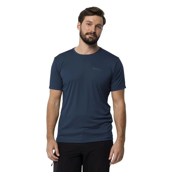 Jack Wolfskin Tech Erkek Tişört - Dark Sea - Resim 8