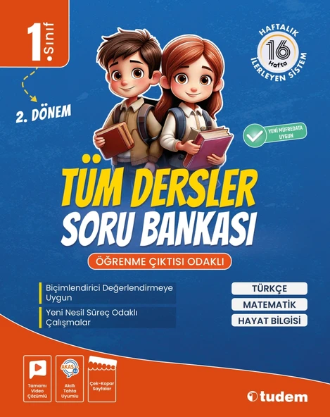 Tudem Yayınları 1. Sınıf 2. Dönem Tüm Dersler Soru Bankası ürün görseli 1