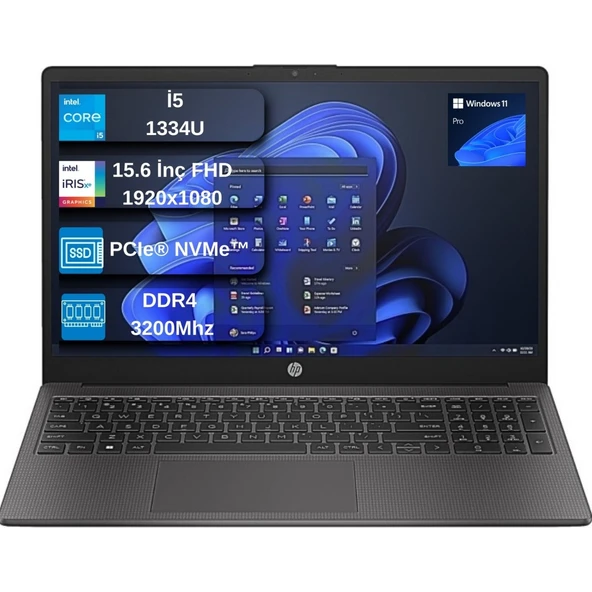 250 G10 Intel Core I5 1334U 8gb 1tb SSD Intel® Iris® Xᵉ Grafik Windows 11 Pro 15.6" Taşınabilir Bilgisayar+ Mouse Hediyeli B39W4ATEX04 ürün görseli 1