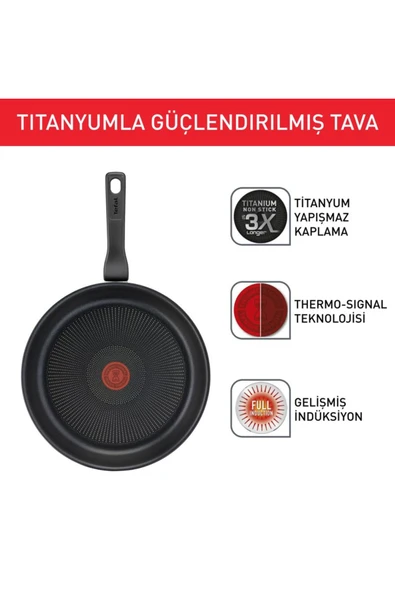 TEFAL 2100134006 Tit 3x Titanium Force Tava 28cm - Resim 3