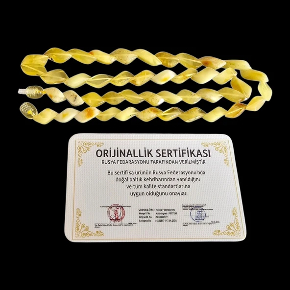 Orjinal Sertifikalı Balık Sırtı Model Rus Damla Kehribar Yetişkin Kolye Lt1468 ürün görseli 1