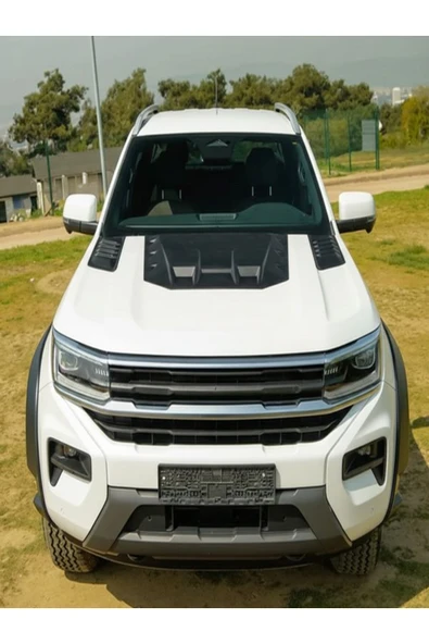 ROAL TUNİNGVolkswagen Amarok Uyumlu Yeni Kasa MK2 Kaput Scoop Koruma Kaplaması Mat Siyah ABS Plastik (2022+) ürün görseli 1