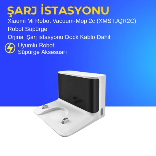 Xiaomi Mi Robot Vacuum-Mop 2c (XMSTJQR2C) Robot Süpürge Orjinal Şarj istasyonu Dock Kablo Dahil ürün görseli 1