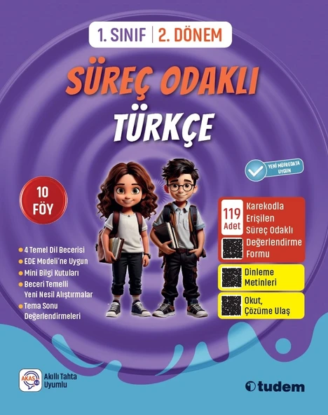 Tudem Yayınları 1. Sınıf 2. Dönem Süreç Odaklı Türkçe ürün görseli 1