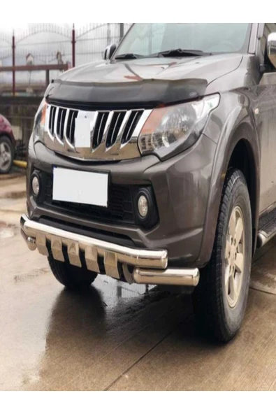 ROAL TUNİNGMitsubishi L200 Ön Koruma Demiri Krom Shark Bar 76mm 2012-2022 Arası Birebir Uyumlu Ön Tampon Koruma ürün görseli 1