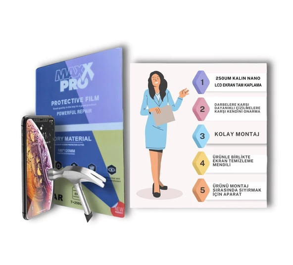 Nubia Red Magic 11 PRO NANO Ekran Koruyucu Şeffaf Hd Esnek 250UM Kalın - MAXXPRO ürün görseli 1
