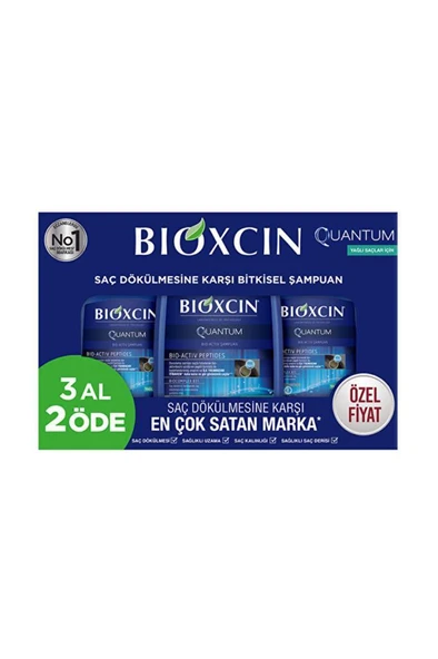 Bioxcin Quantum Bio-Activ Yağlı Saçlar için 3x300 ml Şampuan ürün görseli 1