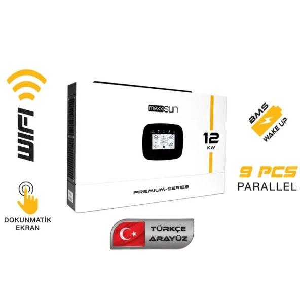 Mexxsun Premium 12 kW 48V Mppt Akıllı İnverter (Paralel /Wi-Fi/ Dual Output) ürün görseli 1