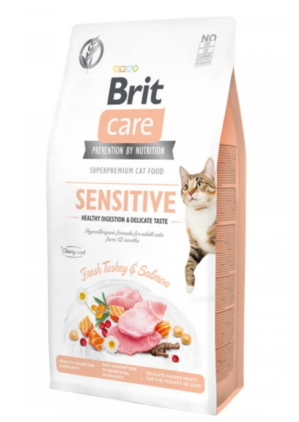 Brit Care Sensitive Adult Hypoallergenic Somonlu Tahılsız Yetişkin Kedi Maması 7 Kg ürün görseli 1