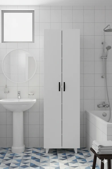8 Raflı 2 Kapaklı 16R Banyo Dolabı Seti ürün görseli 1