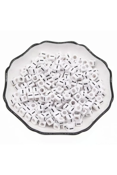 platin hediyelik ( I ) 100 Adet 6 Mm Beyaz Küp Harf Boncuk ürün görseli 1