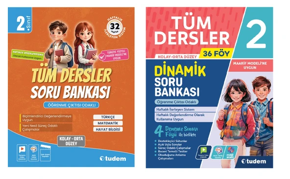 Tudem Yayınları 2. Sınıf Tüm Dersler Soru Bankası Seti 2 Kitap ürün görseli 1