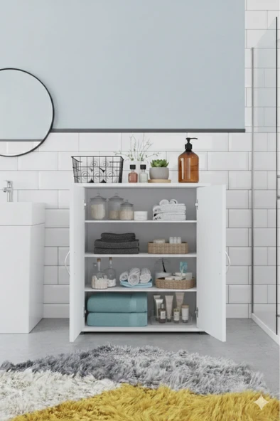 4 Bölmeli Banyo,Havlu Dolabı - Resim 3