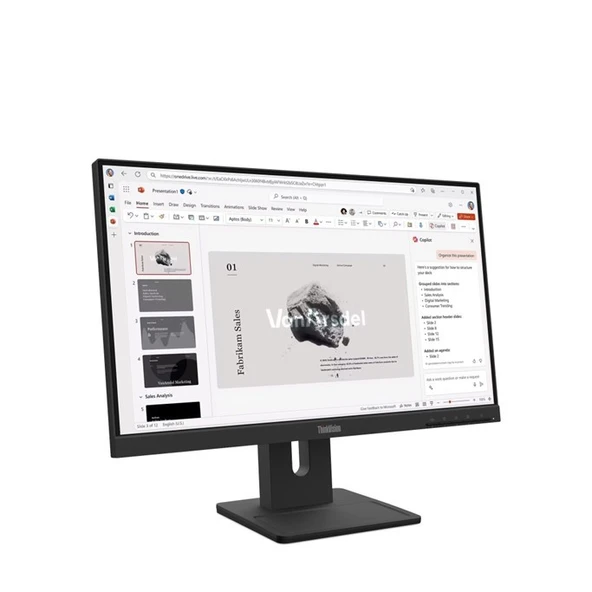 LENOVO THİNKVİSİON E22-40 64C9MAR6TK 21,5 inç PİVOT HDMI DP VGA SPEAKER 2X2W 100HZ FHD IPS MONİTÖR ürün görseli 1