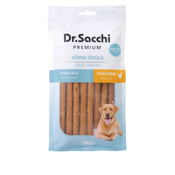 Dr.Sacchi Premium Tavuklu Çubuk Tahılsız Köpek Ödülü 5'' 10'lu 110 Gr ürün görseli 1