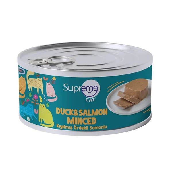 Supreme Cat Ördekli ve Somonlu Kıyılmış Yetişkin Konserve Kedi Maması 85gr ürün görseli 1