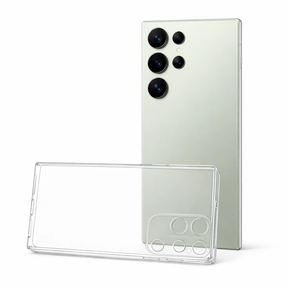 Samsung Galaxy S25 Ultra Uyumlu Kılıf Şeffaf Kamera Korumalı 3D ürün görseli 1