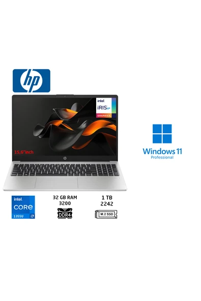 HP 250 G10 B2PH1ES İ7-1355U 32GB 1TB SSD 15.6" Windows 11 PRO ürün görseli 1