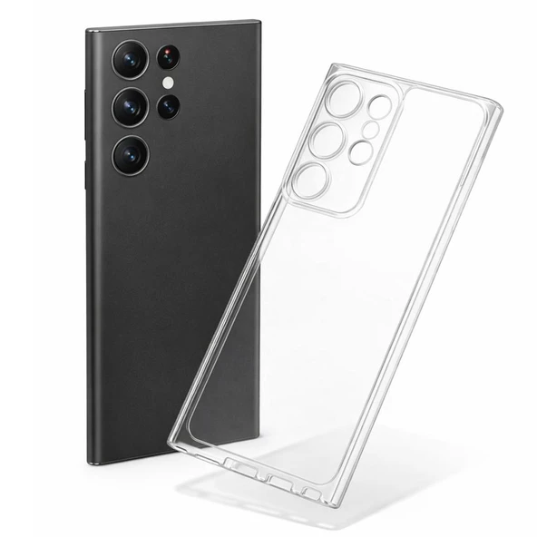 Samsung Galaxy S24 Ultra Uyumlu Kılıf Şeffaf Silikon Kamera Korumalı 3D ürün görseli 1