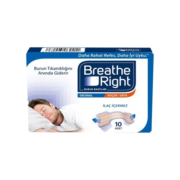 Breathe Right Klasik Küçük/Orta Boy Burun Bandı 10'lu ürün görseli 1