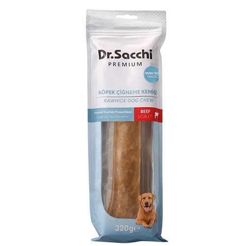 Dr.Sacchi Premium Sığır Etli Doğal Sığır Derisi Press Kemik Tahılsız Köpek Ödülü 12'' 1'li 320 Gr ürün görseli 1