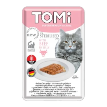 Tomi Kedi Kısırlaştırılmış Dana Tahılsız Pouch 85g Mama ürün görseli 1