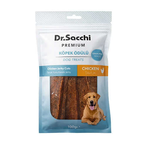 Dr.Sacchi Premium Tavuk Kuru Kesim Jerky Tahılsız Köpek Ödülü 100 Gr ürün görseli 1