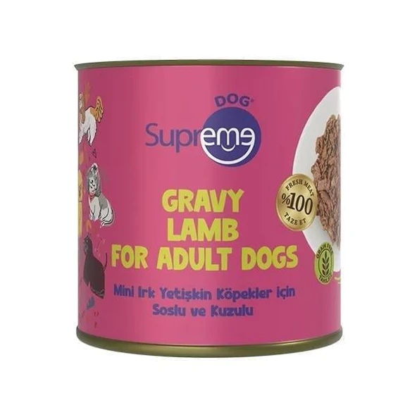 Supreme Dog Soslu ve Kuzulu Küçük Irk Yetişkin Köpek Konserve Maması 200gr ürün görseli 1