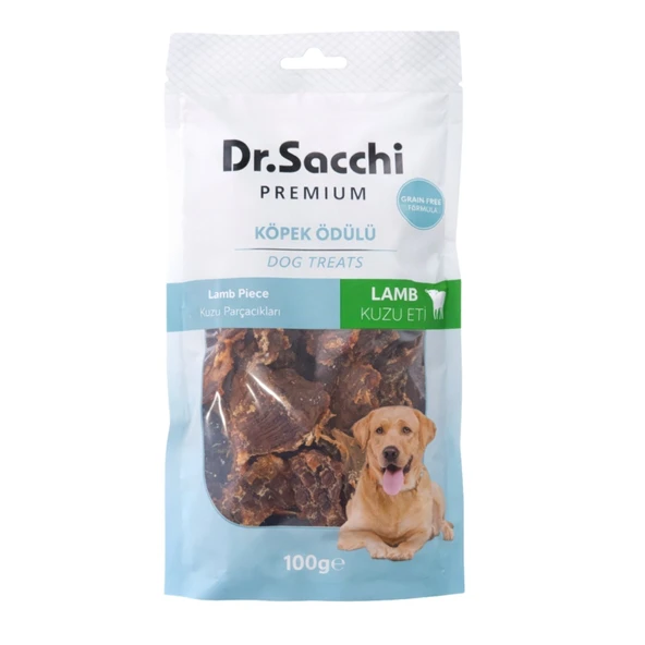 Dr.Sacchi Premium Kuzu Parçacıklı Tahılsız Köpek Ödülü 100 Gr ürün görseli 1