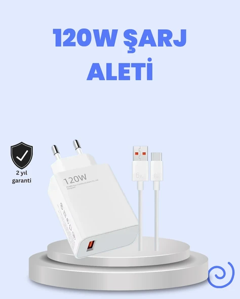 120 Watt Turbo Şarj Cihazı  Redmi Note 10 11 12 Uyumlu ürün görseli 1