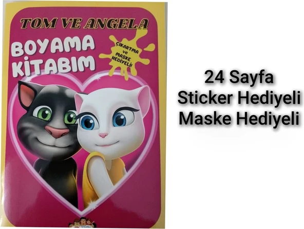 Mutlu Çocuk Yayınları Tom ve Angela Boyama Kitabım ürün görseli 1