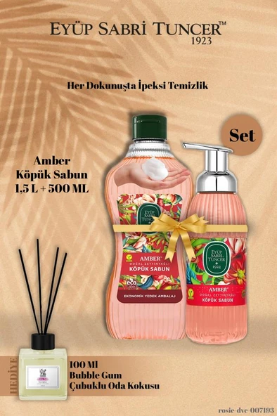 Eyüp Sabri Tuncer 1,5 L + 500 ML Amber Köpük Sabun Bubble Gum Koku Hediye ürün görseli 1