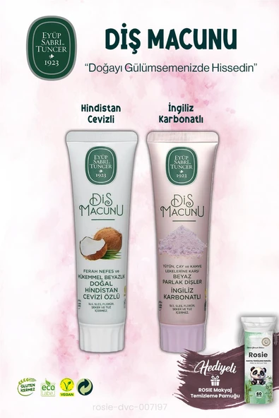 Diş Macunu 90 ml, İngiliz Karbonatı ve Hindistan Cevizi Özlü, ROSIE ürün görseli 1