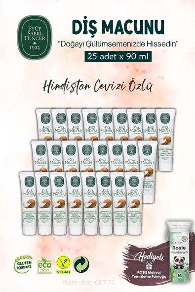 25 ADET Diş Macunu 90 ml, Hindistan Cevizi Özlü ve ROSIE ürün görseli 1