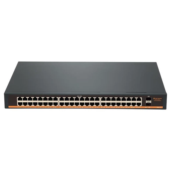 TIWOX  TP-G4820-POE800W 48 PORT GIGABIT + 2X 1GB SFP UPLINK RACKMOUNT POE SWITCH ürün görseli 1